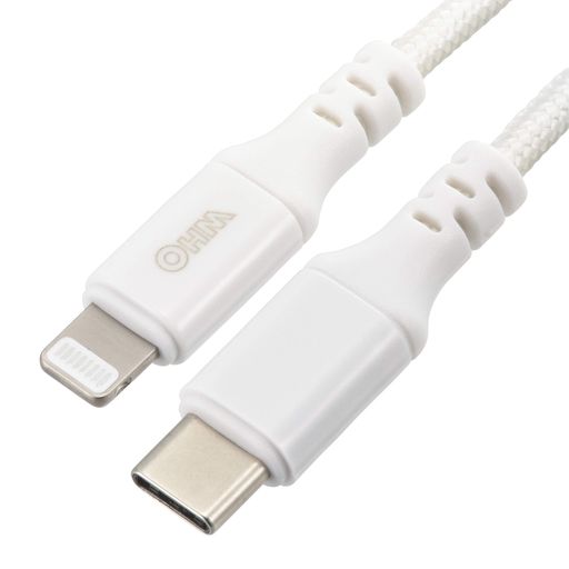 オーム電機 AUDIOCOMM 断線に強いライトニングケーブル USB TYPEC/LIGHTNING 1M SIP-L10ECH-W 01-7111 OHM オーム電機 AUDIOCOMM 断線に強いライトニングケーブル USB TYPEC/LIGHTNING 1M SIP-L10ECH-W 01-7111 OHM