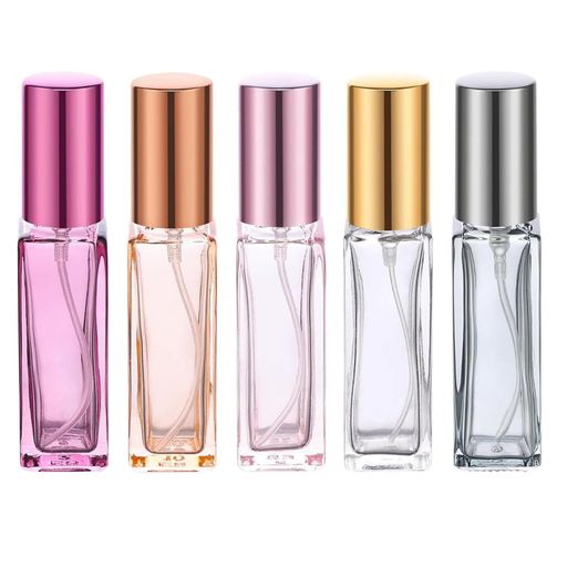 Mirhuaアトマイザー5色セット5個入り10mlミニ香水ボトルガラス製液漏れ防止香水スプレー詰め替え携帯用旅行用通勤
