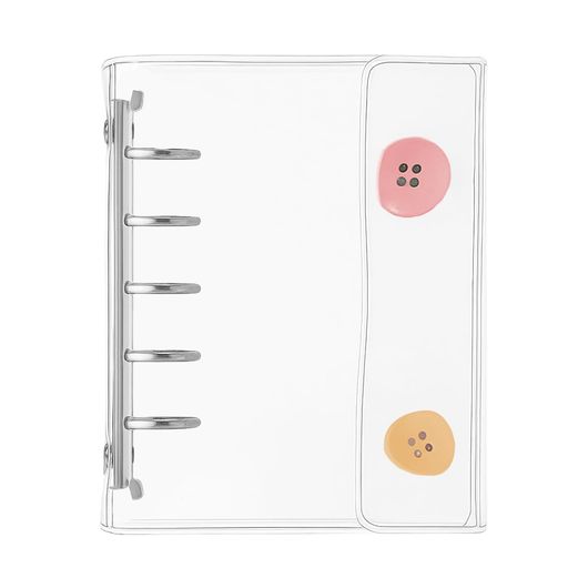 [Ruleheai]透明シール帳バインダー式透明バインダークリアシール手帳クリアタイプ5穴A8サイズ選べる4色..