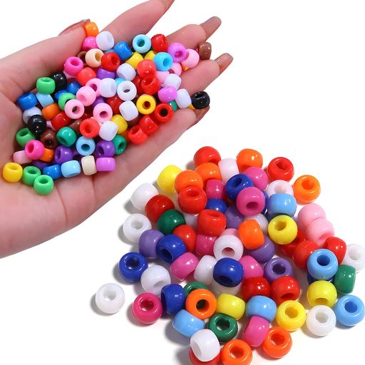 TVETEビーズポニービーズアクリルビーズ【約100個】混合色手作りDIYアクセサリーパーツジュエリー作り..