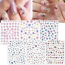 Chisaflyネイルシール花紫陽花アジサイネイルステッカー花びら花柄梅雨夏パープル系DIY6枚セット