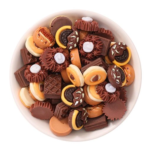 デコパーツ(50個入り)デコパーツチョコレートスイーツデコパーツデコホイップ樹脂カボションデコパーツ..