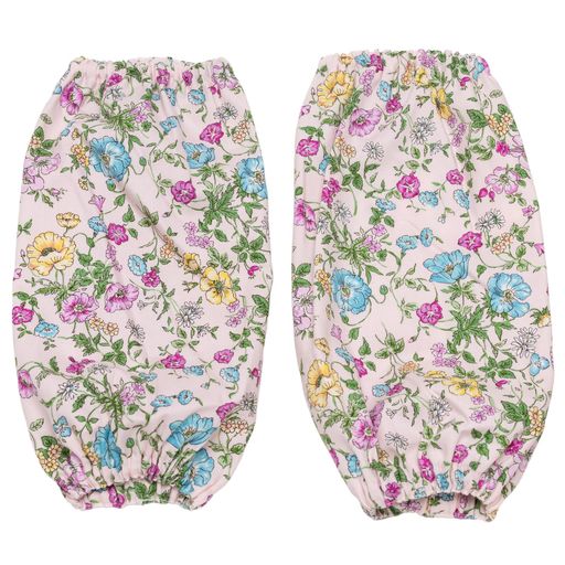 花柄が可愛い丈がやや長めのロングサイズアームカバー サイズ:(約)長さ28.0x幅19.0cm 本体重量:(約)63g 材質:綿100% 生産国:日本