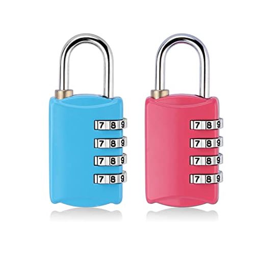SHULLIN2個南京錠4桁ダイヤル式ロック盗難防止荷物スーツケースジッパー袋ハンドバッグ学校ロッカー倉..