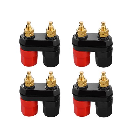 Borsuerバナナプラグ金メッキスピーカーターミナル4本セットねじ込み式のバナナプラグ端子ソルダーレススピーカーワイヤー壁プレート用