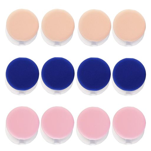 メイクスポンジクッションファンデパフスポンジ多機能乾湿両用丸い形3色12個セット