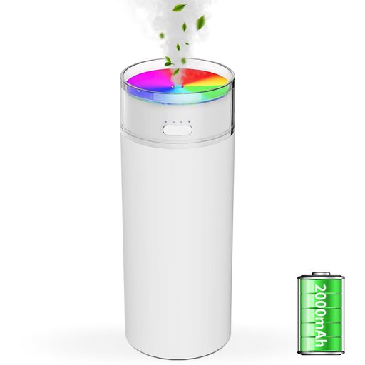 【コードレス 大容量 充電式 超音波式加湿器】VANBAR加湿器小型アロマ対応卓上500mlType-C充電式静音運転携帯器スチーム式自動停止機能6-10畳対応持ち運び便利コンパクトお手入れ簡単乾…