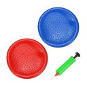 PATIKIL2個の膨らませたウォブルクッションシート13.2”コア安定性エクササイズ用の柔軟なバランスディスクフィジカルトレーニング向上フィットネスポスチャー赤/青(4)