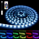 DALUGO LEDテープライト 防水 テープライト USB式 1M 30LED RGB 高輝度 ストリップライト LED テレビバックライト LEDテープ 間...