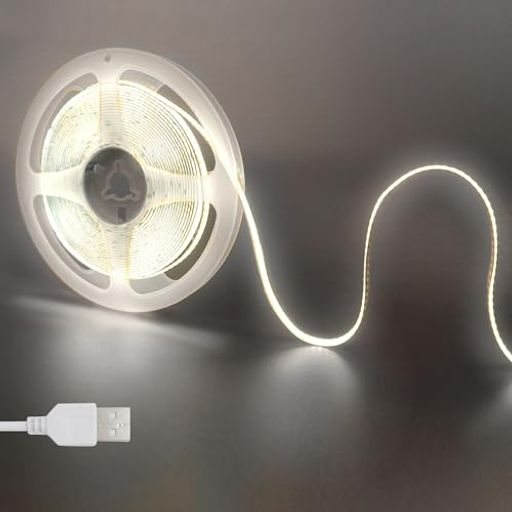 ꥢҥ(CLEARHILL)5V COB LEDȥåץ饤 3M  6500K LED320/M Ϥʸ 8MM ...