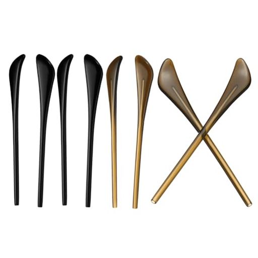 [PATIKIL]メガネずれ落ち防止4ペア眼鏡アンチスリップイヤーソックスピースチューブスリーブ柔らかい丸型薄型金属眼鏡脚用スタイル3黒茶色