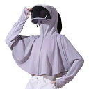 QUNCHAORIラッシュガードレディースサンバイザー付きuvカットフードパーカー接触冷感アイスシルク日焼け対策服日焼け防止日焼け対策ウェア長袖速乾UPF50+...