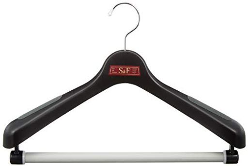 シンコハンガー(Shinkohanger)スーツハンガーS&Fジャケット回転式40ブラック日本製ジャケットコート学生服制服360度回転フック国際特許回転スラック...