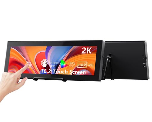 16.2インチ 2K QHD IPS 2608x720 タッチスクリーン サブモニター、IPS ストレッチバー LCD タッチディスプレイ HDMI USB-C、トラベルノートパソコン用モバイルタッチスクリーン Windows Aida64 GPU