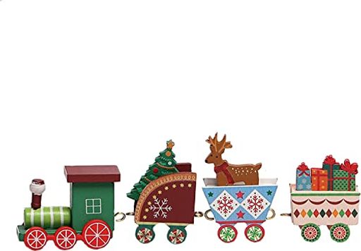 クリスマス飾り列車オーナメントサンタクロース置物贈り物プレゼント装飾品ギフトパーティー木製のおもちゃクリスマスの装飾ミニチュアアクセサリー木製列車デコレーションクリスマ…