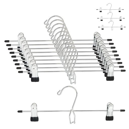 DOIOWNスカートハンガーズボンハンガーハンガーステンレス滑らない収納省スペースかたくずれ防止連結式..