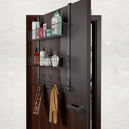 ドア掛け収納ラック吊り下げウォールポケットワイヤーバスケット3段小物入れ多機能壁掛け収納ラック収納かご省スペース穴開け不要雑物収納ドア掛けボックスベッドルーム部屋雑物収…