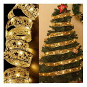 5M50LEDクリスマスリボンライトクリスマスツリーデコレーションガーデンライト屋外LEDイルミネーションライト電池式クリスマスツリーウォームホワイトライトゴルドーリボンライトLEDリボンライトクリスマス