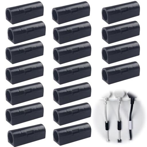 ケーブルフックコードクリップケーブルクリップ強力両面テープコード固定剥がせるケーブルホルダーケーブル収納整理配線隠し配線止め壁固定業務/家庭/学校用40個入り(20*S+20*L)(ブラック)