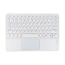 9.7-10.5インチ タブレット用 BLUETOOTHキーボードワイヤレス タッチパッド付き IPAD用 充電式 薄型 軽量 無線 IOS/ANDROID/GALAXY TAB/NOTE/KINDLE FIRE 10.1インチタブレット対応 (ホワイト)(2)