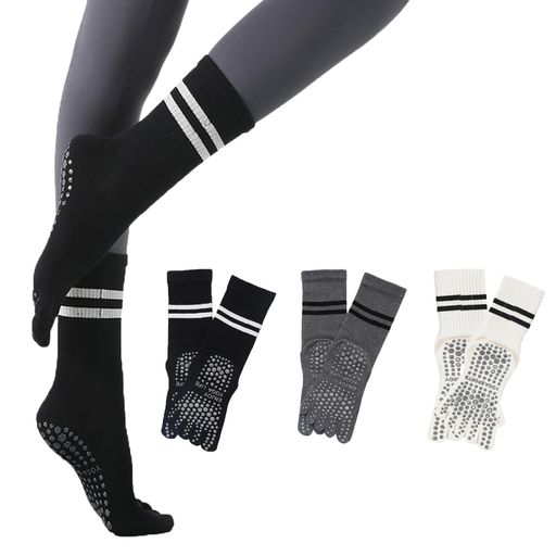 [Drawyume]【3足セット】ピラティス靴下5本指ヨガソックス滑り止めヨガ靴下5本指ソックスレディース綿..