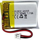 DC 3.7V 300MAH 602025充電可能リチウムポリマー電池はDIY 3.7-5 V電子製品に適しており、2線電池とLEDランプを内蔵している