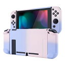eXtremeRatePlayVitalSwitchコンソールに対応するバックカバー、分割デザインでNSJoyconハンドヘルド用保護ケース(ハード)、Switchドックに対応する保護ケース(ハード)【グラデーションピンクバイ…