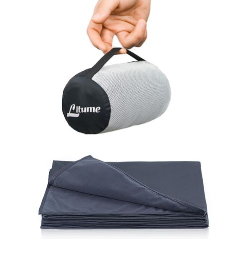 Litume170x122cm柔らかい防災飛行機旅行用ブランケットブランケット折り畳みデザインと専用収納ポーチ..