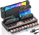 Switch2Joy-Con充電スタンド【新登場Switch2対応】4台同時急速充電20枚ゲームカード/Switch2の本体収納&保護可能スイッチ2コントローラー充電ドックゲーム機収納一体型LED指示ランプ付き簡単取付