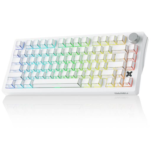 DAREU FLEX75 ゲーミングキーボード 無線 ガスケット メカニカルキーボード 75% テンキーレス 英語配列 2.4Gワイヤレス/Bluetooth/有線USB接続可能 ホットスワップ対応 音量調節ノブ付き 赤兎軸(リ…