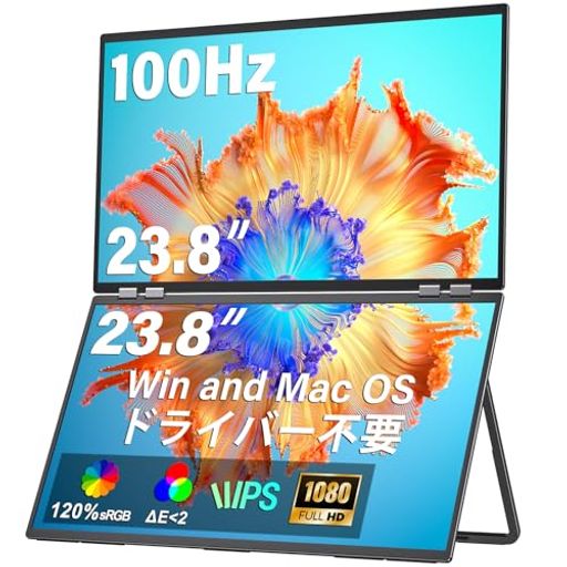 デュアルモバイルモニター23.8インチINNOVIEWドライバー不要FHD1080Pトリプルモニター2画面ディスプレイ120%SRGBΔE 2100HZ折りたたみ式デュアルディスプレイ自動回転315°フル機能TYPE-C デュアルモバイルモニター23.8インチINNOVIEWドライバー不要FHD1080Pトリプルモニター2画面ディスプレイ120%SRGBΔE 2100HZ折りたたみ式デュアルディスプレイ自動回転315°フル機能TYPE-C