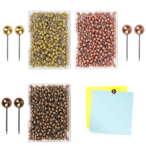 PAVIKE画鋲後が残らない【600個入り】虫ピン画びょうボールピン画鋲目立たない画びょうDIYオフィス用品、収納ボックス付き、学校、オフィス、ファブリックマーカー、コルクボード、壁に…