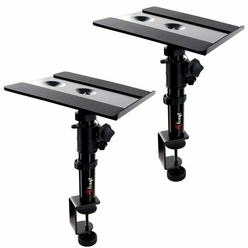 Tlingtスピーカースタンド卓上小型クランプモニタースピーカースタンド|天板24x22.5cm|高さ調節22-36cm..