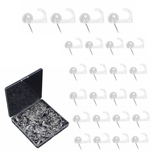 石膏ボードフック画鋲フック石膏ボードピン透明50個セット壁掛けフックニンジャピン壁美人フック壁傷つ..