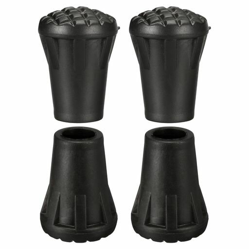 MMETERXITY4個セットトレッキングポール先端キャップ-杖交換用キャップラウンドボトムスキースティック先端アウトドアハイキングポールに適用(内径0.41”黒)