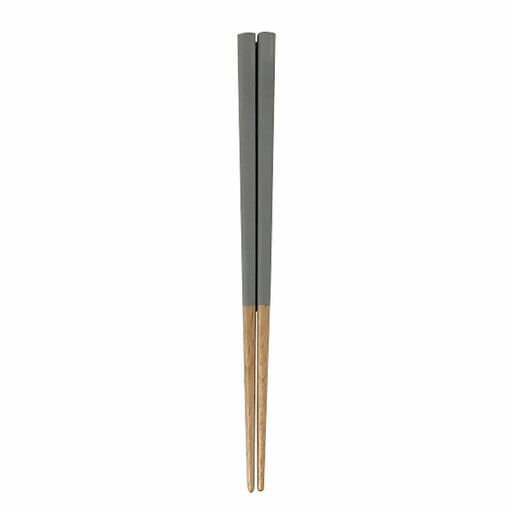 NAKANO ナカノ 子供用箸 塗箸 食洗機対応 天然木 16.5cm くすみカラー グレー 滑り...