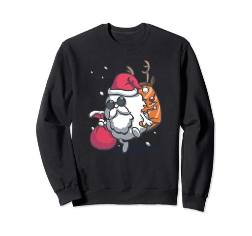 サンタクロース寿司すしサーモントナカイクリスマストレーナー