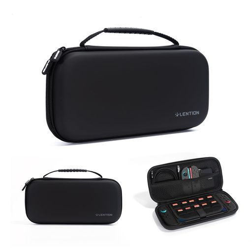 コスパ最高!LENTIONSwitch2ケース耐衝撃EVA日常全方位保護(衝撃・キズ・圧迫)令和7年新型大容量収納ケース本体/10ゲーム/ケーブル対応携帯に便利手提げ式(ブラック)