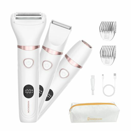 ボディシェーバーレディースメンズVIOシェーバー電動シェーバー電気3in1ボディトリマー顔・脇・全身・指のムダ毛処理産毛・うぶげ対応3~12mmコーム付きIPX6防水コンパクトUSB充電式8000回転…