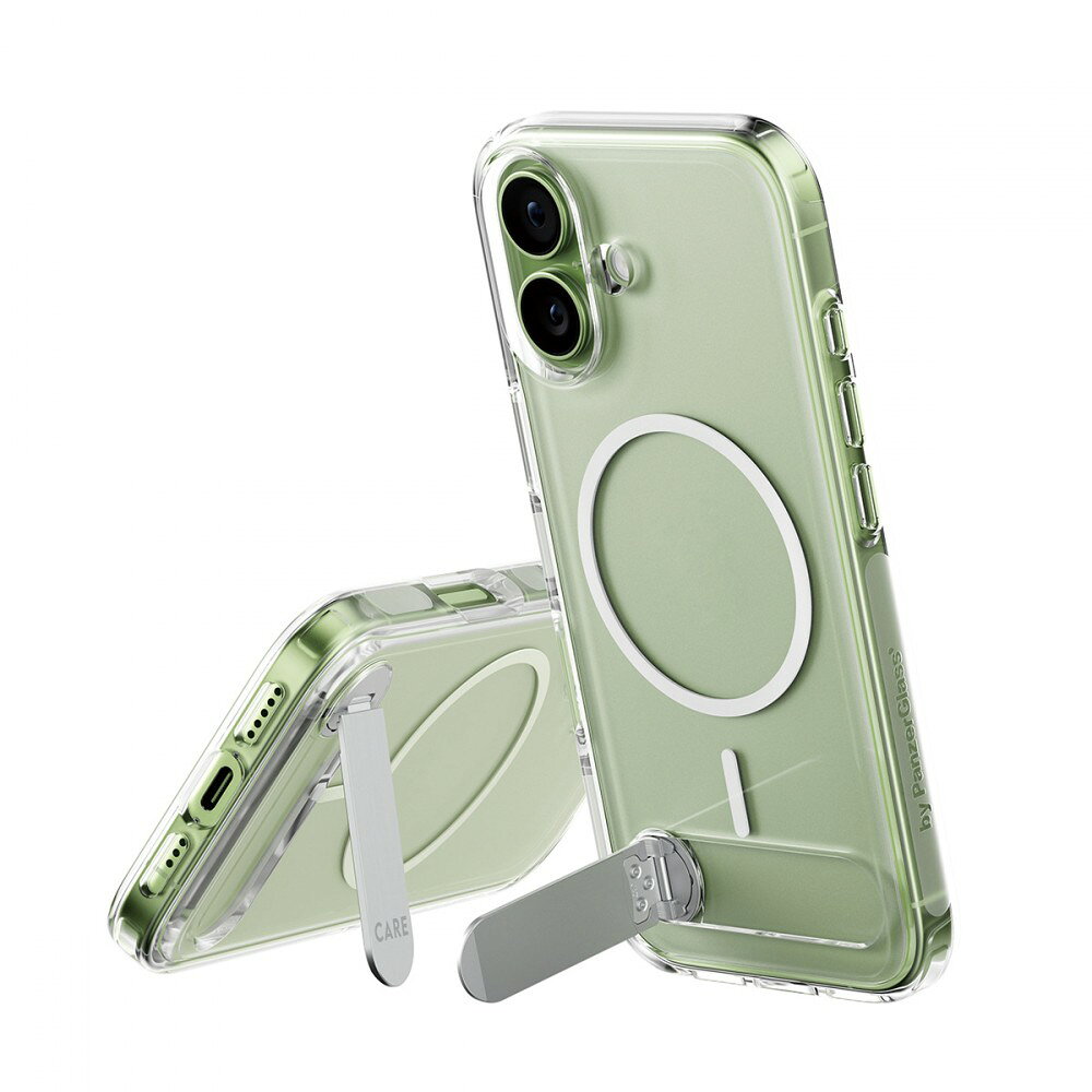 樂天商城 - CARE by PanzerGlass Feature Case Transparent iPhone 17 ケース w. Color Kickstand & MagSafe