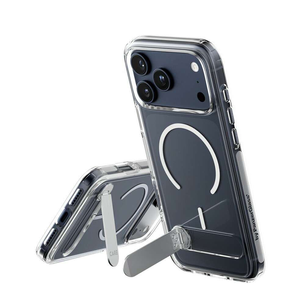 樂天商城 - CARE by PanzerGlass Feature Case Transparent iPhone 17 Pro Max ケース w. Color Kickstand & MagSafe