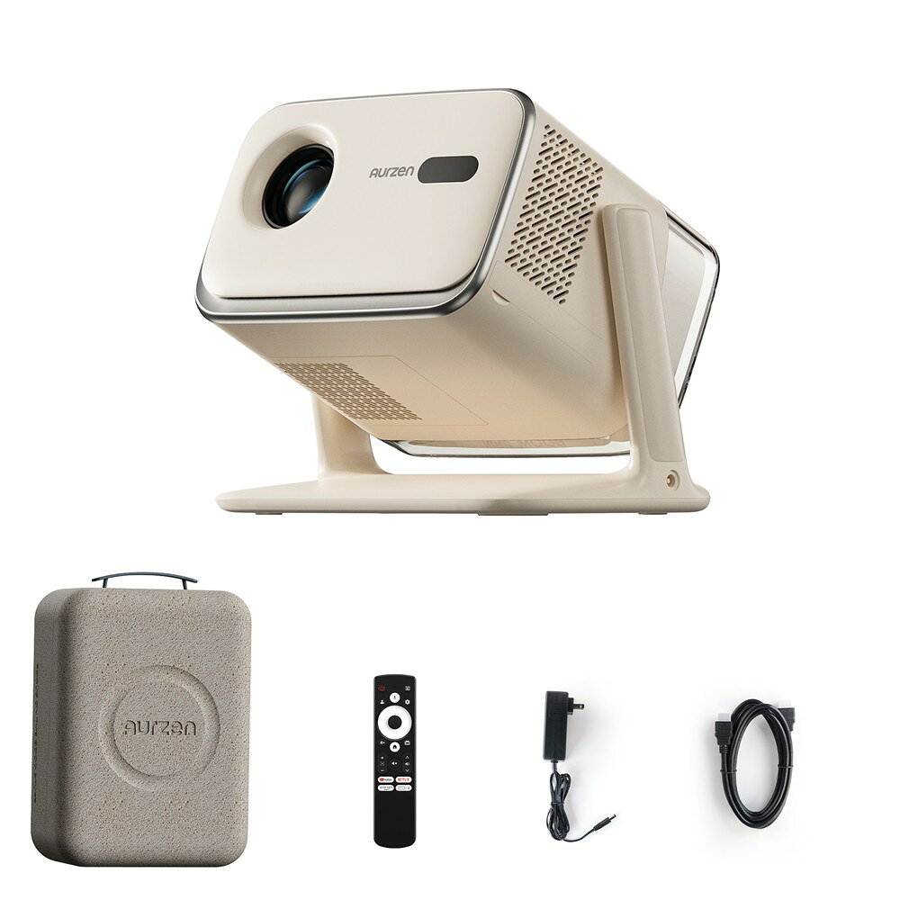 Gadget marche 楽天市場店のAURZEN Boommini ホームプロジェクター Google TV 1080p 500ANSIルーメン デュアル10Wスピーカー 専用ケース付き｜アングル2