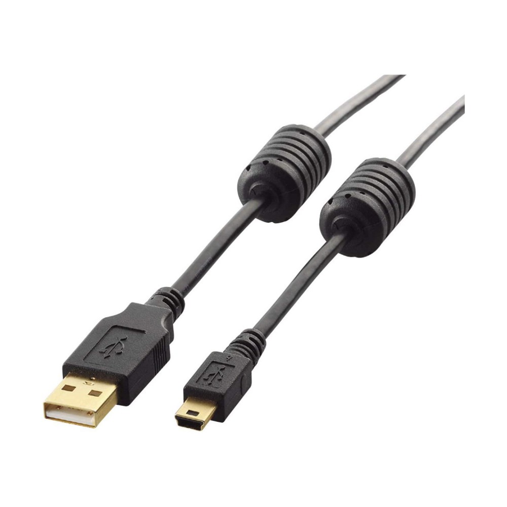 樂天商城 - エレコム USB2.0ケーブル/フェライトコア付 A-miniBタイプ/5.0m(ブラック)