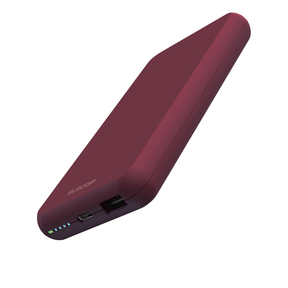 エレコム ELECOM モバイルバッテリー/薄型/15W/10000mAh/レッド