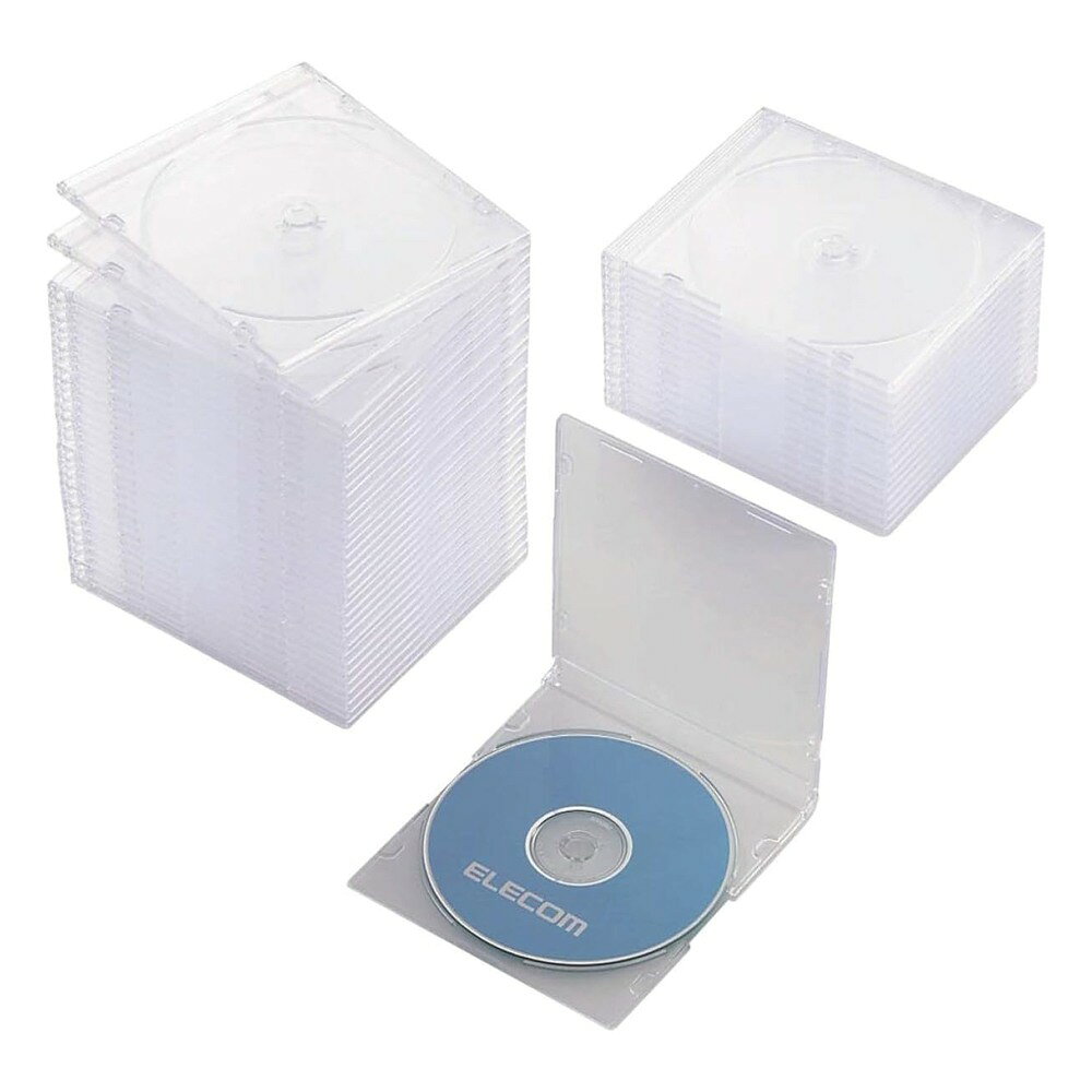 樂天商城 - エレコム ELECOM CD/DVDスリムプラケース/1枚収納/50パック/クリア