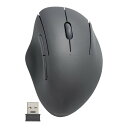 エレコム ELECOM 無線 2.4GHz マウス 静音 ワイヤレス 5ボタン エルゴノミクス 【 Windows 11 Mac Chrome 対応 】 抗菌 Mサイズ SHELLPHA ブラック