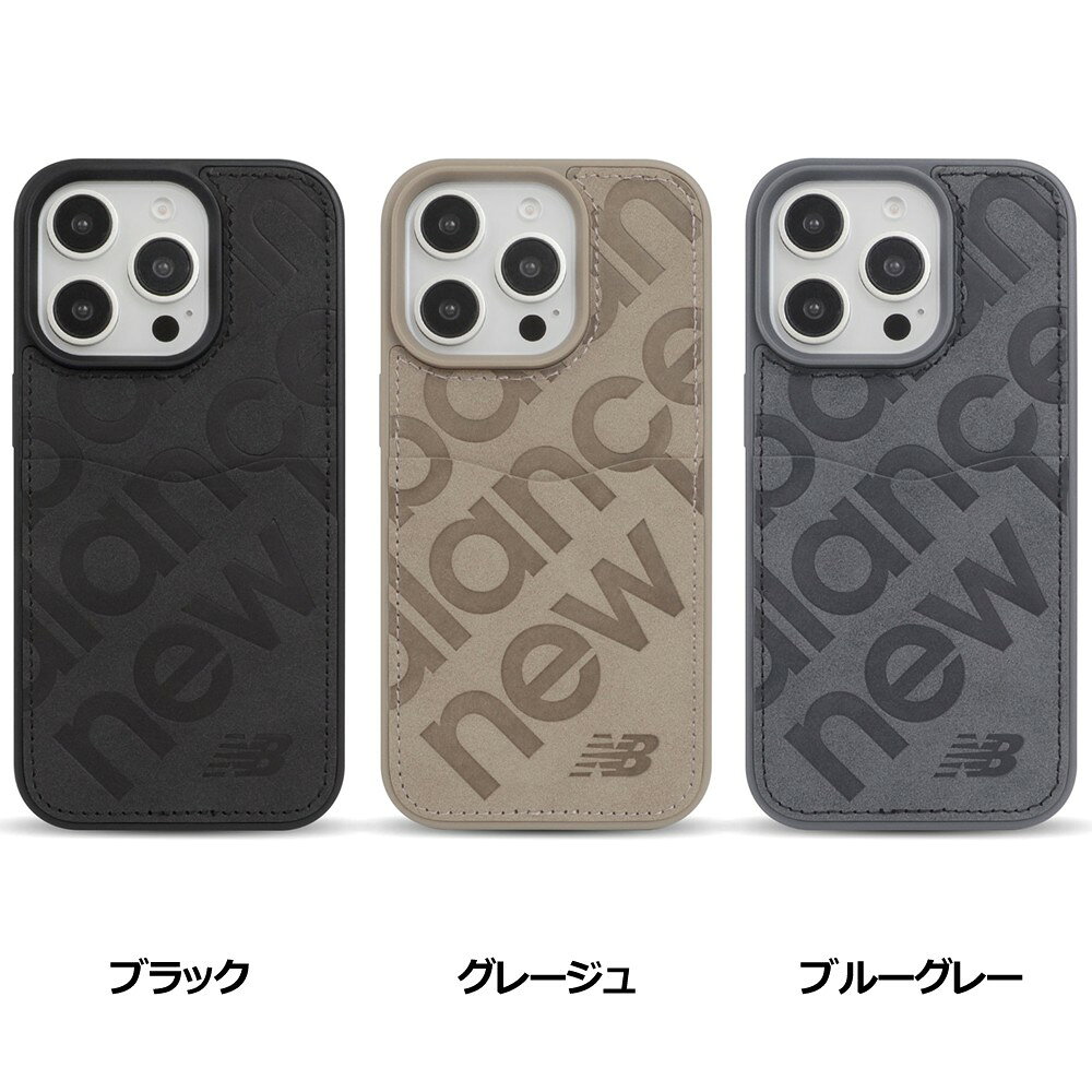 樂天商城 - iPhone 16 Pro new balance [カード収納付き背面ケース/スタンプロゴスエード]