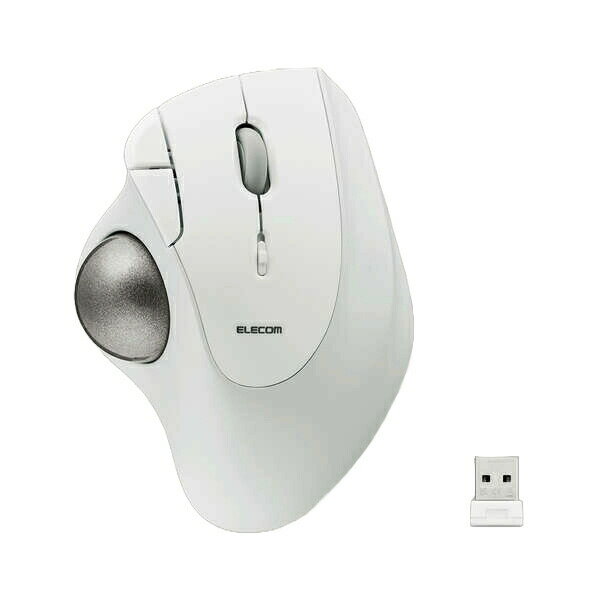 エレコム ELECOM トラックボール マウス 無線 5ボタン ベアリングユニット エルゴノミクス 【 Windows 11 / 10 macOS ChromeOS 各種対応 】 ホワイト