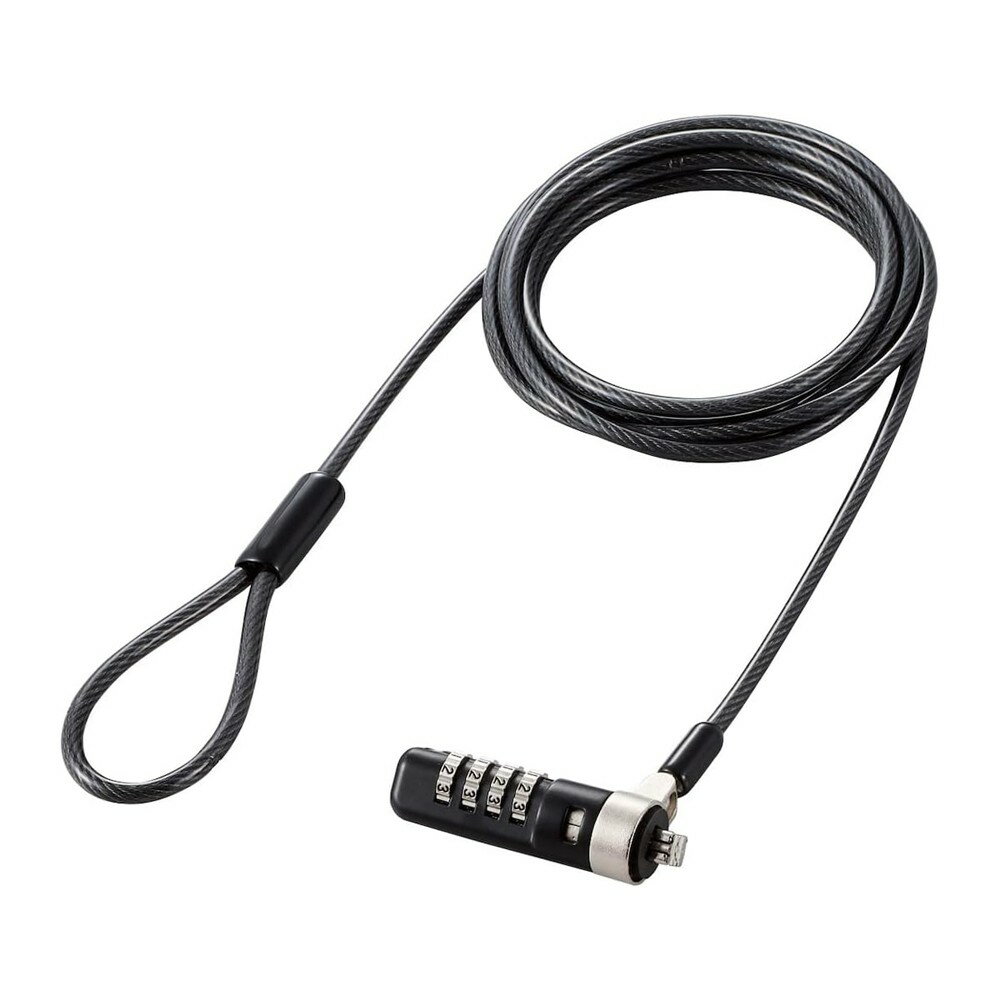 エレコム ELECOM ESL-38 セキュリティワイヤー/4連ダイヤル錠/首振90度/ヘッド部360度