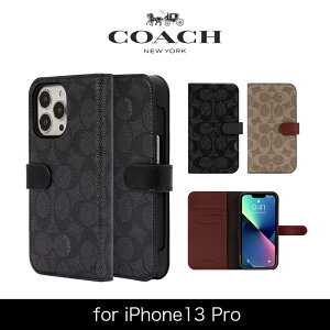 COACH コーチ スマホケース 手帳型 iPhone13Pro レザー Coach柄 ブラック 2021 Coach Folio Case Signature C Black